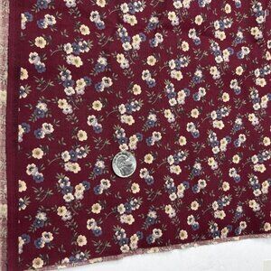 2 3/4 Yards Cut Springs Industries Burgundy Red Maroon Flowers Quilting Fabric